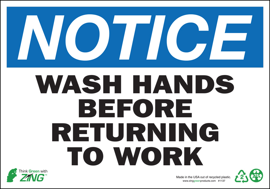 hand washing sign