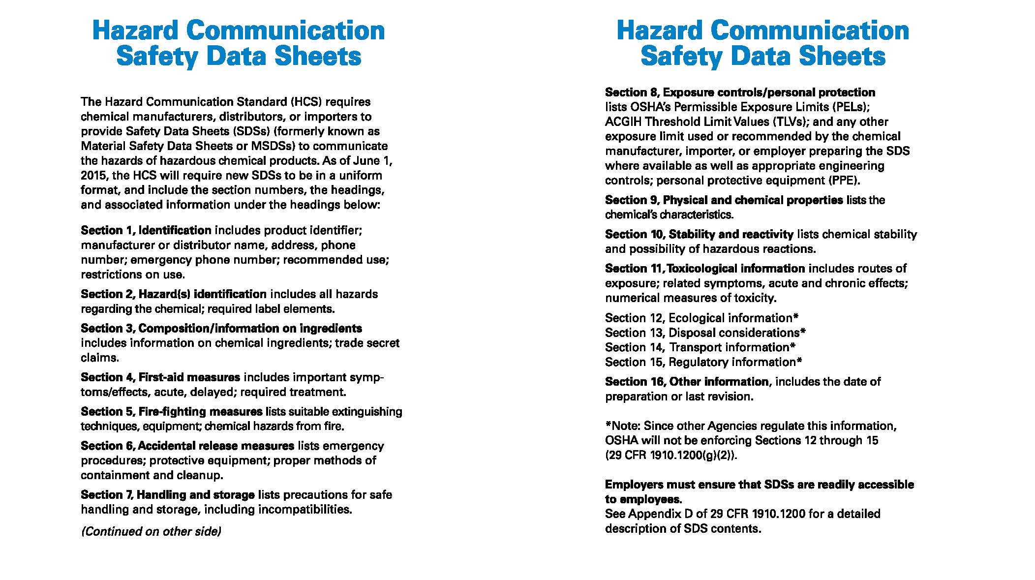 Sample Safety Data Sheet